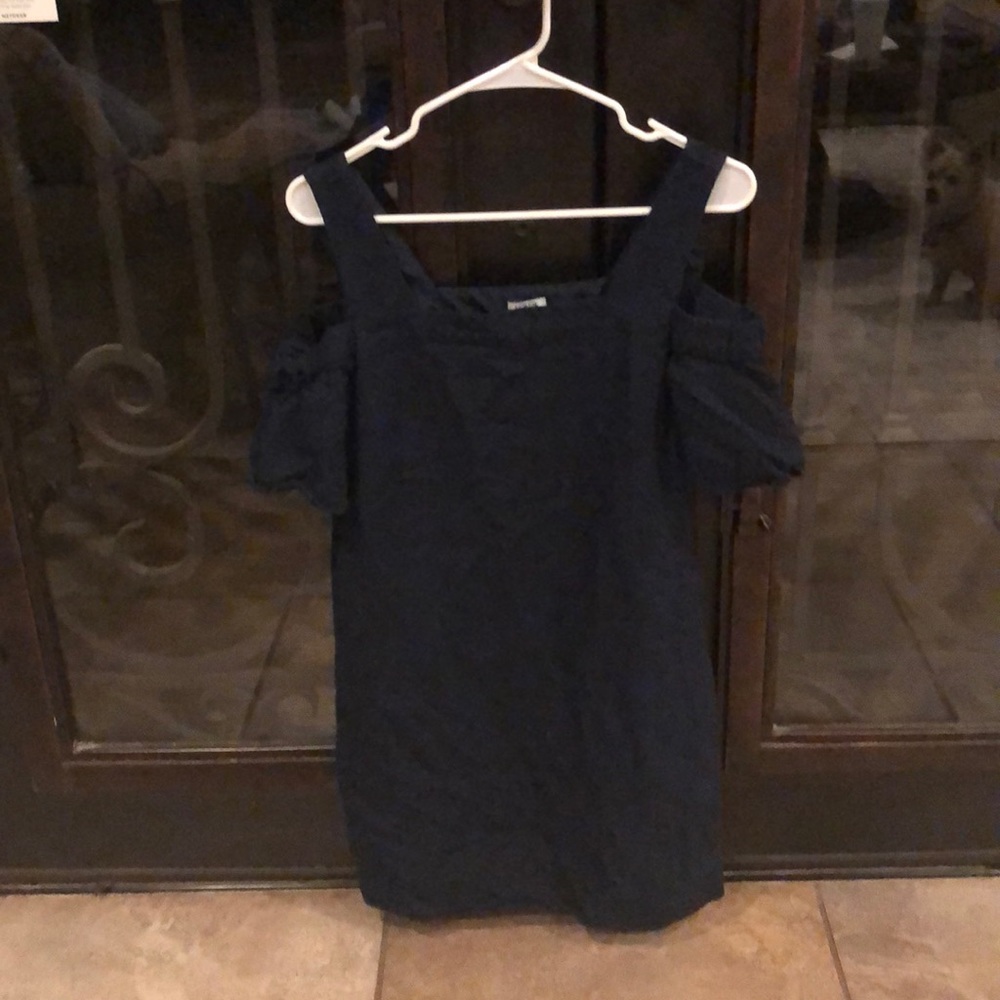 Navy jcrew off the shoulders dress